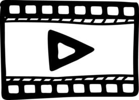 Filmstrip with Play Button for Media and Multimedia Projects vector