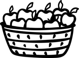 Illustration Basket of Apples for Harvest and Autumn Design Use vector