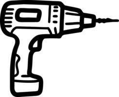Illustration Cordless Power Drill Silhouette for DIY and Construction Projects vector