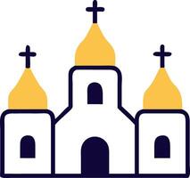 Illustration Eastern Orthodox Church with Golden Domes and Crosses for Design and Art Projects vector