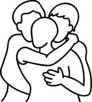 Illustration Group Hug Symbolizing Friendship Love Support Unity vector