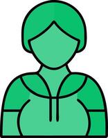 Illustration Minimalist Woman Avatar Design for Digital Use vector