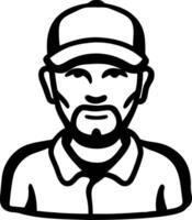 Illustration of Bearded Man Wearing Cap and Shirt for Design Projects vector