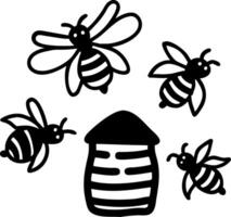 Illustration of Bees and Beehive for Crafting and Design Projects vector
