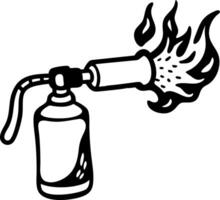 Illustration of Blowtorch with Flames for Design and Craft Use vector