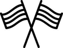 Illustration of Crossed Waving Flags Simple Symbol for Design and Decoration vector