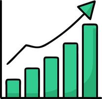 Illustration of Growing Bar Chart with Upward Arrow for Business Success Concepts vector
