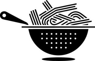 Illustration of Pasta in Colander Perfect for Culinary Design and Food Branding vector