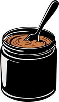 Illustration of Peanut Butter Jar with Spoon Suitable for Arts and Crafts Projects vector