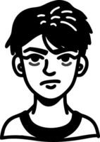Illustration of Person with Serious Expression Suitable for Artistic Projects and Design vector