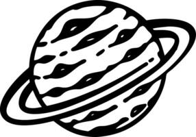 Illustration of Saturn with Rings for Tattoo Design and Coloring Book vector