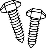 Illustration of Two Hexagonal Head Screws for Construction and Design Projects vector