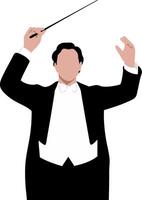 Illustration Orchestra Conductor Leading Performance for Music Art Projects vector