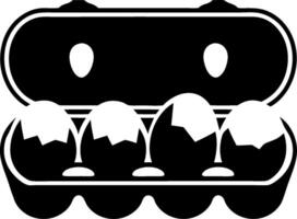 Illustration Open Egg Carton with Broken Eggs for Food Packaging Design vector