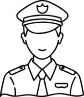 Illustration Police Officer Minimalist Outline for Educational Materials and Design Projects vector