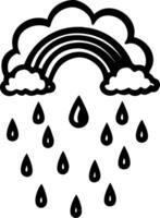 Illustration Rainy Clouds and Rainbow Symbol with Raindrops for Weather Graphics vector