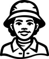 Illustration Smiling Person Wearing Hat and Jacket for Design Projects vector