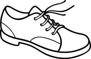 Illustration Stylish Shoe Line Art Outline for Design and Fashion Projects vector