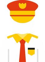 Illustration Uniformed Officer Red Cap and Tie for Design Projects vector