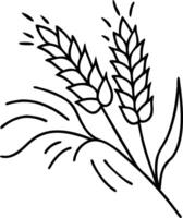 Illustration Wheat Ears Outline Agriculture Symbol for Design or Coloring vector