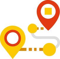 Map Route with Colorful Location Pins and Pathway for Navigation vector