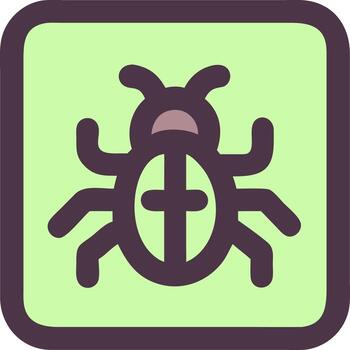 of Beetle in Square Shape for Insect Illustration and Graphic Design Use vector