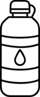 Outline Water Bottle with Droplet Design for Hydration Concepts vector