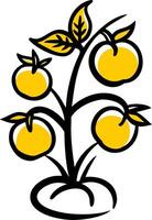 Vibrant Citrus Tree with Yellow Fruit Illustration for Design Projects vector