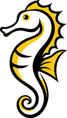 Vibrant Seahorse Illustration for Artistic Designs and Coloring Projects