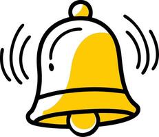Vibrant Yellow Bell with Motion Lines Perfect for Notifications and Alerts vector