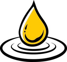 Vibrant Yellow Drop with Ripples for Design and Decoration Projects vector