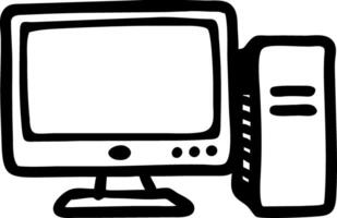 Vintage Desktop Computer Illustration for Tech Design and Education Resources vector