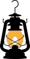Vintage Lantern Silhouette with Glowing Light for Design and Decoration vector