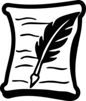 Vintage Quill and Scroll for Writing and Literature Themes vector
