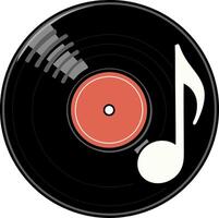 Vinyl Record with Music Note Illustration for Music Theme Decor and Design vector