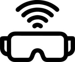 Virtual Reality Goggles with WiFi Signal Symbol for Tech and Gaming vector