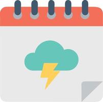 Weather Forecast Calendar with Lightning Cloud Illustration vector