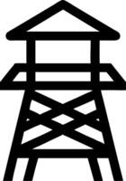 Watchtower Silhouette Illustration for Security and Surveillance Graphics vector
