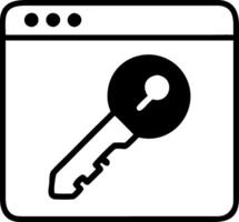 Web Browser Key for Digital Security and Access Concepts in Art vector