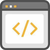 Web Development Code Symbol in Browser Window Illustration vector
