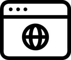 Web Browser with Globe Symbol for Internet Connectivity and Online Access vector