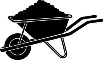 Wheelbarrow Full Silhouette for Construction and Gardening Projects vector