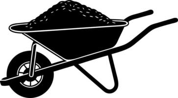 Wheelbarrow Filled with Dirt for Gardening and Construction Projects vector