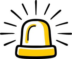 Yellow Flashing Emergency Light Illustration for Alert and Notification Graphics vector