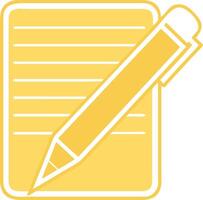 Yellow Pencil and Notepad for Note Taking and Writing vector