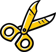 Yellow Scissors Illustration for Craft and Design Projects vector