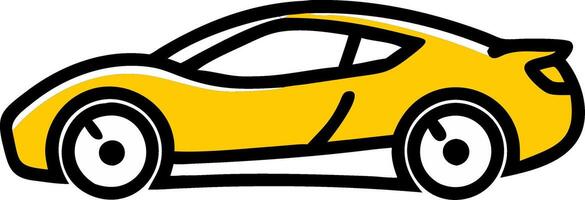 Yellow Sports Car Illustration for Design Projects and Creative Use vector