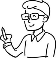 Young Professional Man Doodling Sketch Art for Creative Design Projects vector