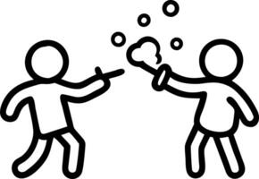 Kids Playing with a Bubble Machine vector