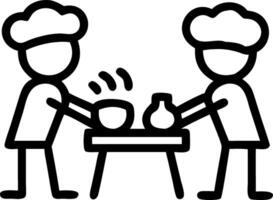 Kids role playing as chefs having a picnic in a garden with bokeh digital art background and copy space vector